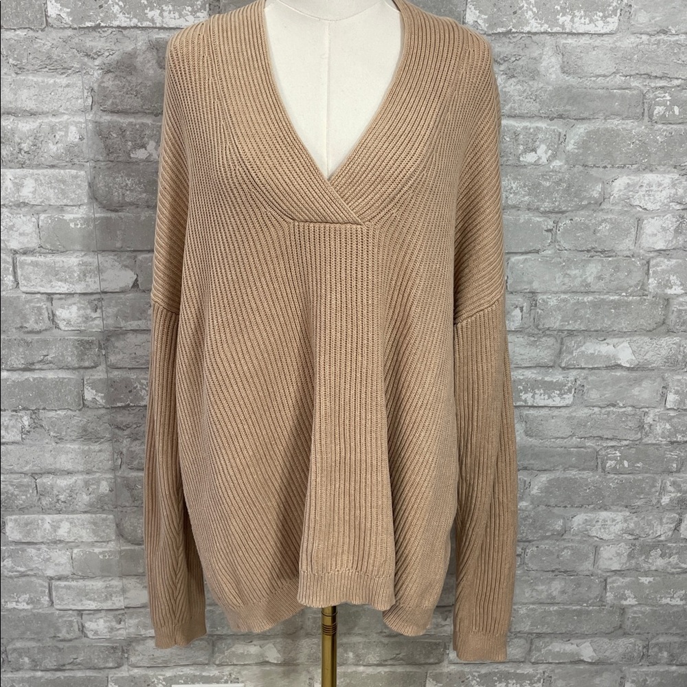 Haven Well  Within Tan Ribbed Knit Sweater